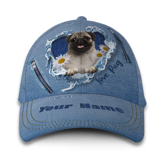 Pug Jean Customized Hat Classic Cap Hat - Thegiftio UK