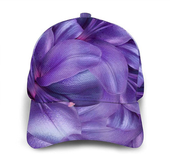 Purple Lily Flowers Print Classic Baseball Cap Adjustable Twill Sports Dad Hats for Unisex Hat - Thegiftio