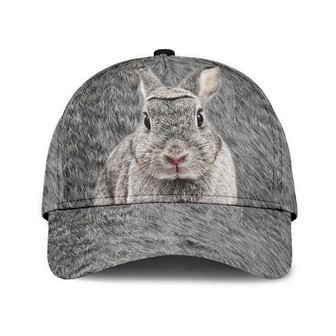Rabbit Fluffy Soft Fur Gray Hat Classic Cap Strapback Cap, Human Cap, Trending Cap, American Cap Hat - Thegiftio UK
