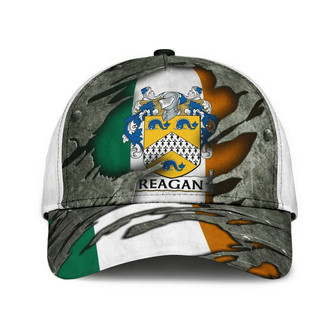 Reagan Coat Of Arms Irish Family Crest Hat Classic Cap Hat - Thegiftio UK