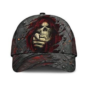 Red Evil Skull Classic Cap Unisex Hat, Cap For Summer, Human Cap, Trending Cap, American Cap Hat - Thegiftio UK