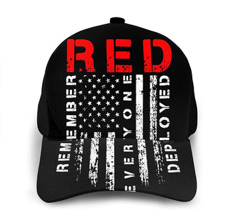 Red Friday Remember Everyone Deployed Hat Printing Baseball Cap Hat - Thegiftio