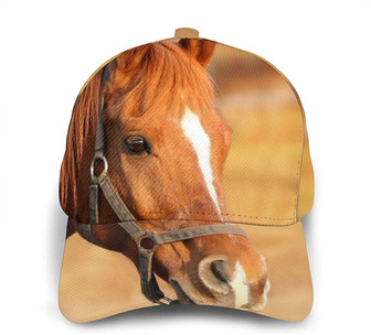 Red Horse Print Classic Baseball Cap Adjustable Twill Sports Dad Hats for Unisex Hat - Thegiftio UK