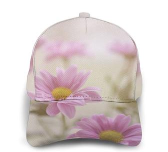 Retro Style Pink Flowers Print Classic Baseball Cap Adjustable Twill Sports Dad Hats for Unisex Hat - Thegiftio UK
