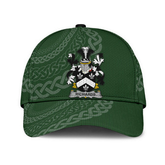 Richards Coat Of Arms Irish Family Crest St Patrick's Day Hat Classic Cap Hat - Thegiftio UK