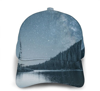 River and Forest Under Milky Way Print Classic Baseball Cap Adjustable Twill Sports Dad Hats for Unisex Hat - Thegiftio UK
