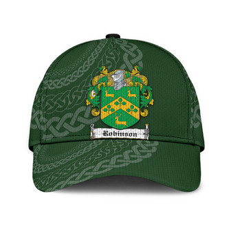 Robinson Coat Of Arms Irish Family Crest St Patrick's Day Hat Classic Cap Hat - Thegiftio UK