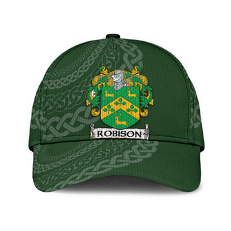 Robison Coat Of Arms Irish Family Crest St Patrick's Day Hat Classic Cap Hat - Thegiftio UK