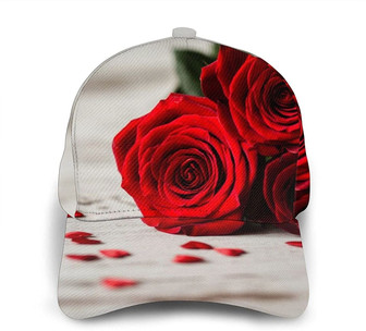 Rose Print Classic Baseball Cap Adjustable Twill Sports Dad Hats for Unisex Hat - Thegiftio UK
