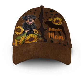 Rottweiler Mom Sunflower Hat Classic Cap Hat - Thegiftio UK