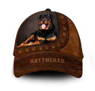 Rottweiler Paw Pattern Hat Classic Cap Hat - Thegiftio