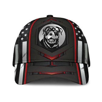 Rottweiler Red Flag Carbon Hat Classic Cap Human Cap, Trending Cap, American Cap Hat - Thegiftio UK