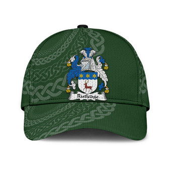 Rutledge Coat Of Arms Irish Family Crest St Patrick's Day Hat Classic Cap Hat - Thegiftio UK
