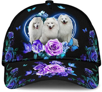 Samoyed Lovely Cute Flower Butterfly Heart Wonderful Printed Unisex Hat Classic Cap Hat - Thegiftio UK
