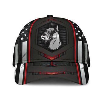 Schnauzer Red Pattern Hat Classic Cap For Summer, Human Cap, Trending Cap, American Cap Hat - Thegiftio UK
