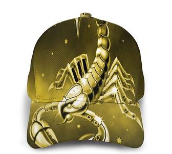 Scorpio Zodiac Gold Baseball Cap Trucker Hat Adult Unisex Adjustable Dad Cap Hat - Thegiftio UK