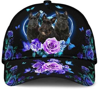 Scottish Terrier Lovely Cute Flower Butterfly Heart Printed Unisex Hat Classic Cap, Snapback Cap Hat - Thegiftio UK