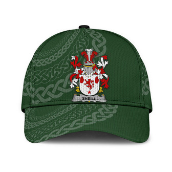 Sheill Coat Of Arms Irish Family Crest St Patrick's Day Hat Classic Cap Hat - Thegiftio UK