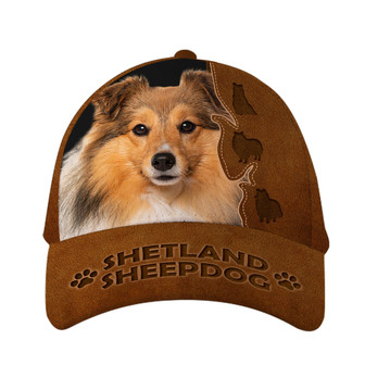 Shetland Sheepdog Dog Leather Hat Classic Cap Hat - Thegiftio UK