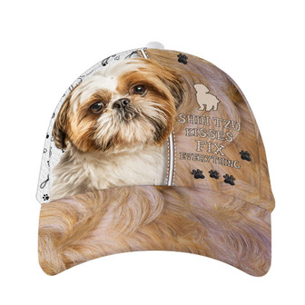 Shih Tzu Kisses Fix Everything Hat Classic Cap Hat - Thegiftio UK