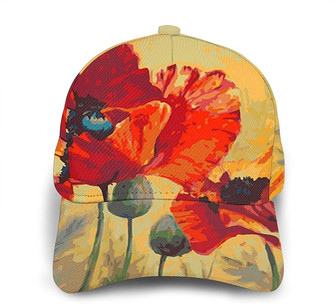 Simple Flower Oil Painting Print Classic Baseball Cap Adjustable Twill Sports Dad Hats for Unisex Hat - Thegiftio