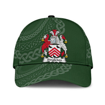 Singleton Coat Of Arms Irish Family Crest St Patrick's Day Hat Classic Cap Hat - Thegiftio UK