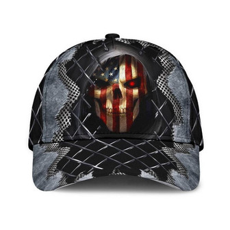 Skull American Face Hat Classic Cap Gift For Him, Strapback Cap, Human Cap, Trending Cap, American Cap Hat - Thegiftio UK