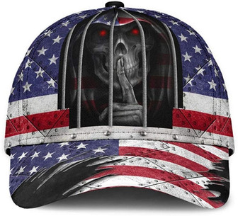 Skull American Flag Simple and Beatiful Printed Unisex Hat Classic Cap, Snapback Cap Hat - Thegiftio UK