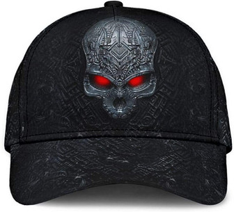 Skull Black Skull Pattern Black Printed Unisex Hat Classic Cap, Snapback Cap, Baseball Cap Hat - Thegiftio UK