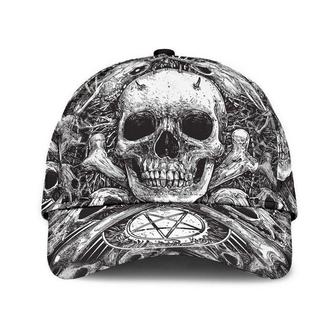 Skull Black And White Hat Classic Cap Awareness Cap, Protect Cap, Human Cap, Trending Cap, American Cap Hat - Thegiftio UK