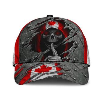 Skull Canada Flag Hat Classic Cap Human Cap Women And Men Hat Classical Cap Hat - Thegiftio UK