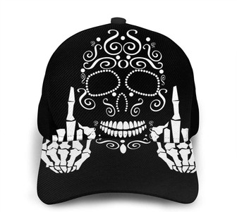 Skull Print Classic Baseball Cap Adjustable Twill Sports Dad Hats for Unisex Hat - Thegiftio UK
