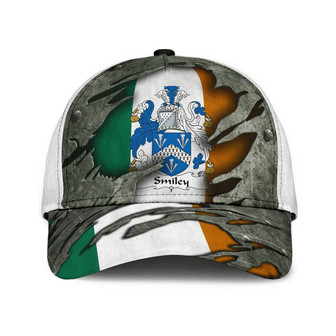 Smiley Coat Of Arms Irish Family Crest Hat Classic Cap Hat - Thegiftio