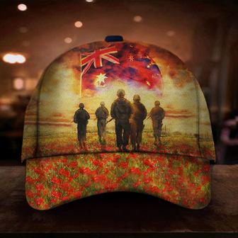 Soldiers Australian Flag Poppy Hat Patriotic Remembrance Anzac Day Gift For Veterans Hat Classic Cap Hat - Thegiftio UK
