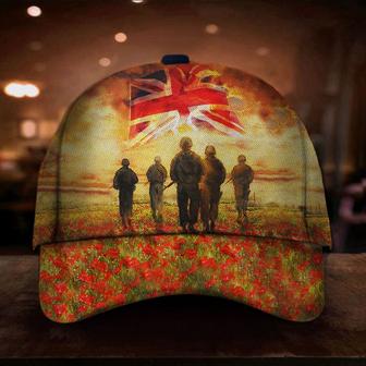 Soldiers UK Flag Poppy Hat Patriotic Honoring Our Troops Remembrance Day 2021 Cap Gift Hat - Thegiftio UK