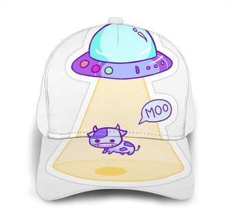 Space UFO Cow Print Casual Baseball Cap Adjustable Twill Sports Dad Hats for Unisex Hat - Thegiftio UK