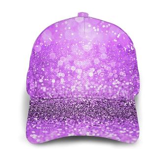 Sparkling Purple Glitter Print Classic Baseball Cap Adjustable Twill Sports Dad Hats for Unisex Hat - Thegiftio UK