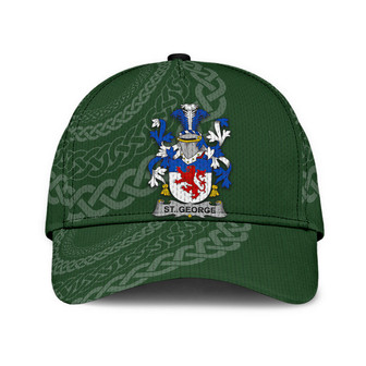 St George Coat Of Arms Irish Family Crest St Patrick's Day Hat Classic Cap Hat - Thegiftio