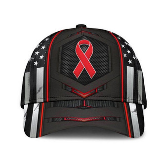 Stroke Awareness Red Flag Carbon Hat Classic Cap Personalized Cap, Human Cap, Trending Cap, American Cap Hat - Thegiftio UK