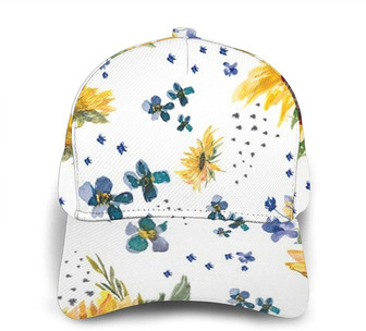Sunflower Print Casual Baseball Cap Adjustable Twill Sports Dad Hats for Unisex Hat - Thegiftio UK