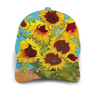 Sunflower Print Classic Baseball Cap Adjustable Twill Sports Dad Hats for Unisex Hat - Thegiftio UK