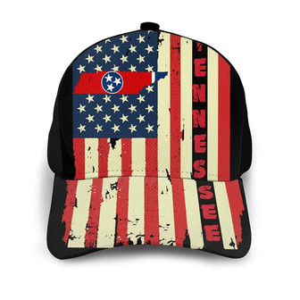 Tennessee State American Flag Cap Printing Baseball Cap Trucker Cap Dad Hat Mesh Cap Hat - Thegiftio UK