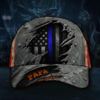 Thin Blue Line Papa Legend Hat USA Flag Cap Good Fathers Day Gift For Dad Hat - Thegiftio UK