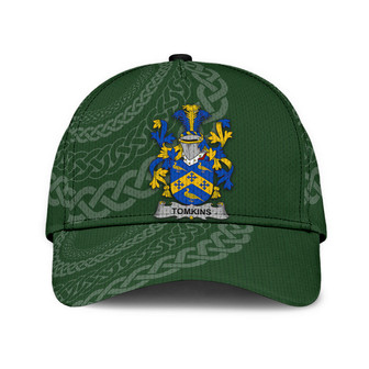 Tomkins Coat Of Arms Irish Family Crest St Patrick's Day Hat Classic Cap Hat - Thegiftio UK
