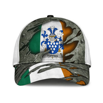 Topping Coat Of Arms Irish Family Crest Hat Classic Cap Hat - Thegiftio UK