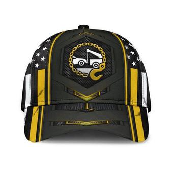 Tow Truck Yellow Flag Carbon Hat Classic Cap Gift Idea, Human Cap, Trending Cap, American Cap Hat - Thegiftio UK