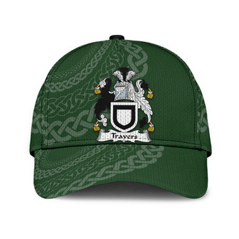 Travers Coat Of Arms Irish Family Crest St Patrick's Day Hat Classic Cap Hat - Thegiftio UK