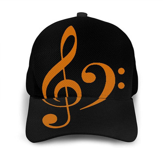 Treble Clef Music Unisex Printing Classic Baseball Cap Snapback Flat Bill Hip Hop Hat - Thegiftio UK