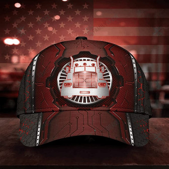 Truck Red Carbon Technology Attractive Style Printed Unisex Hat Classic Cap, Snapback Cap Hat - Thegiftio UK