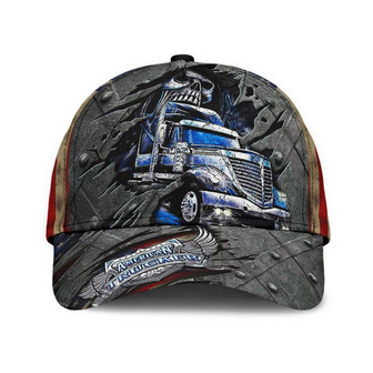 Trucker American Trucker Skull Hat Classic Cap Gift For Her, Human Cap, Trending Cap, American Cap Hat - Thegiftio